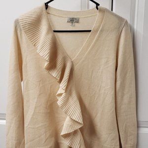 J Crew Women's Sweater  Size: XXS  100% Cashmere  Ruffle